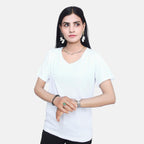 TAMSY Set of 2 Short Sleeve Classic V Neck T-Shirt (Size S) - White - Mint