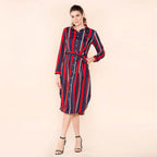 TAMSY American Crepe Shirt (Size 10) -  Black - Red