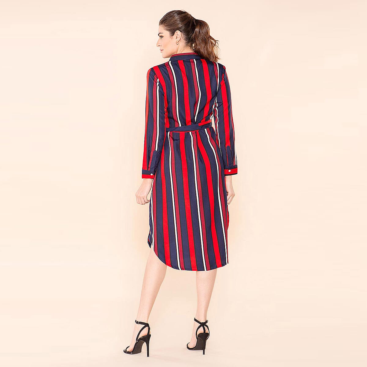 TAMSY American Crepe Shirt (Size 20) -  Black - Red