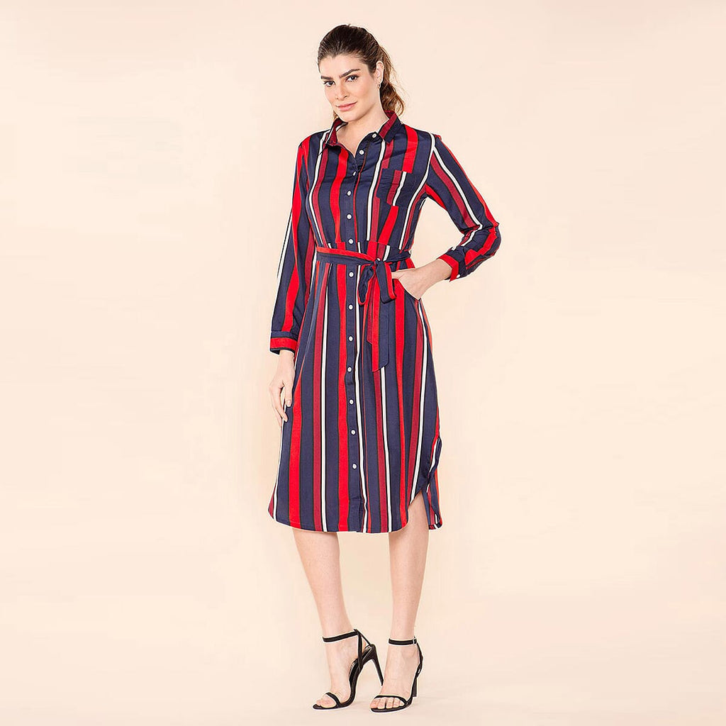 TAMSY American Crepe Shirt (Size 22) -  Black & Red