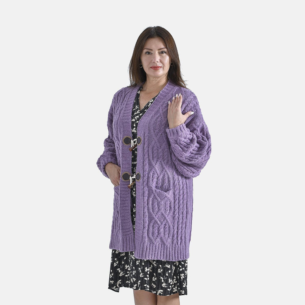 TAMSY Textured Cardigan (One Size Fit to 24) - Pink
