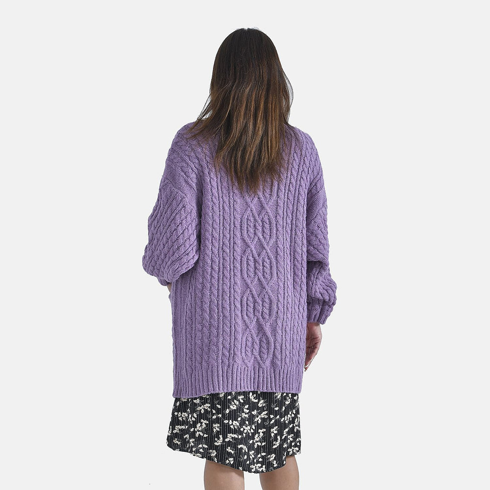 TAMSY Textured Cardigan (One Size Fit to 24) - Pink
