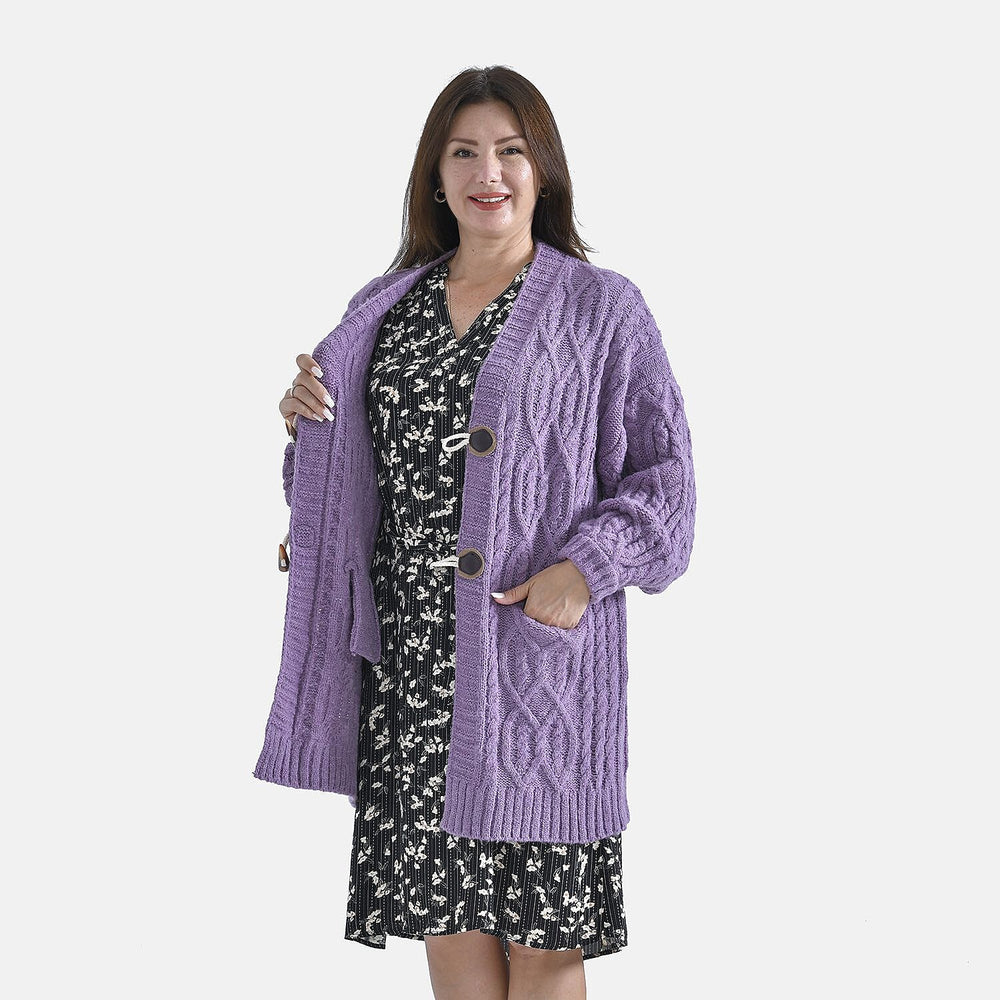 TAMSY Textured Cardigan (One Size Fit to 24) - Pink