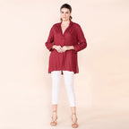 TAMSY 100% Viscose Top (Size 10) - Maroon