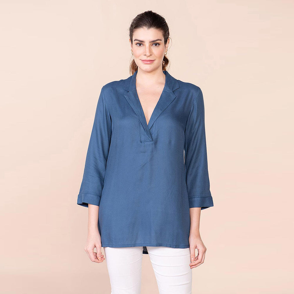 TAMSY 100% Viscose Top (Size 16) - Teal
