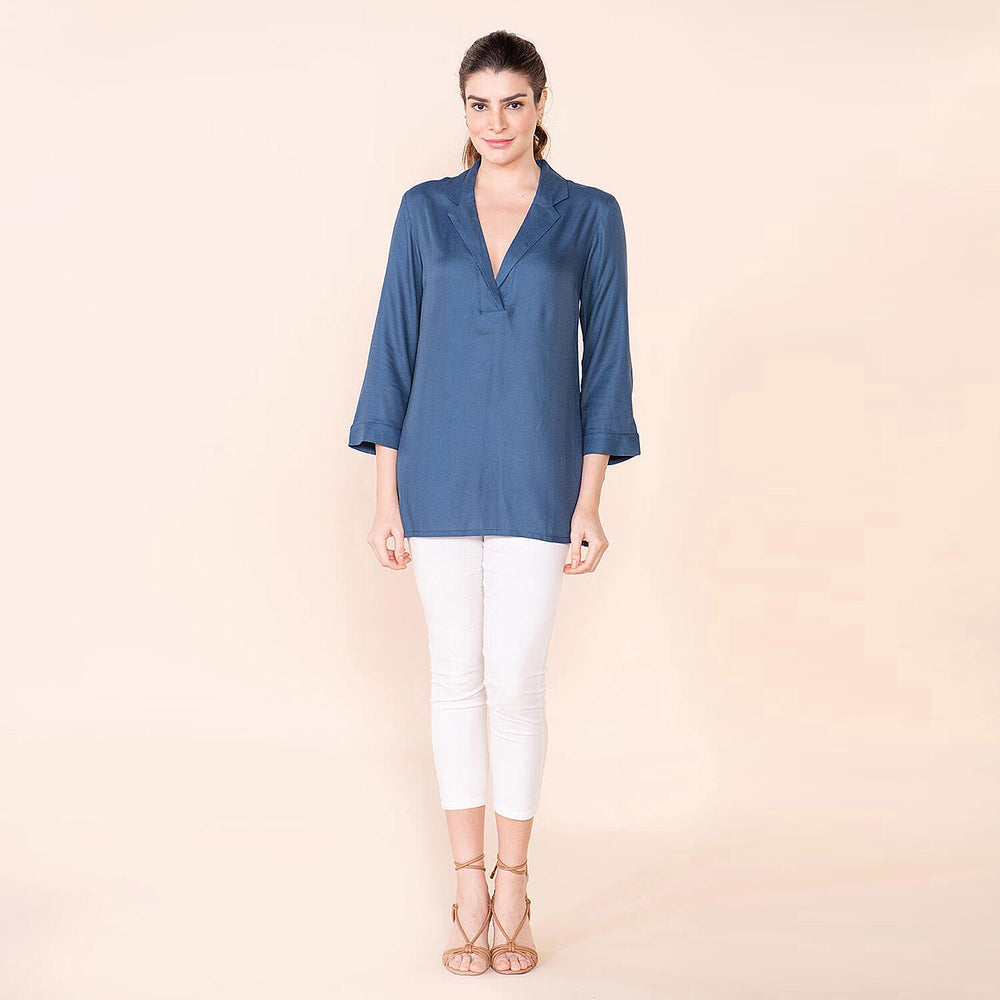 TAMSY 100% Viscose Top (Size 16) - Teal