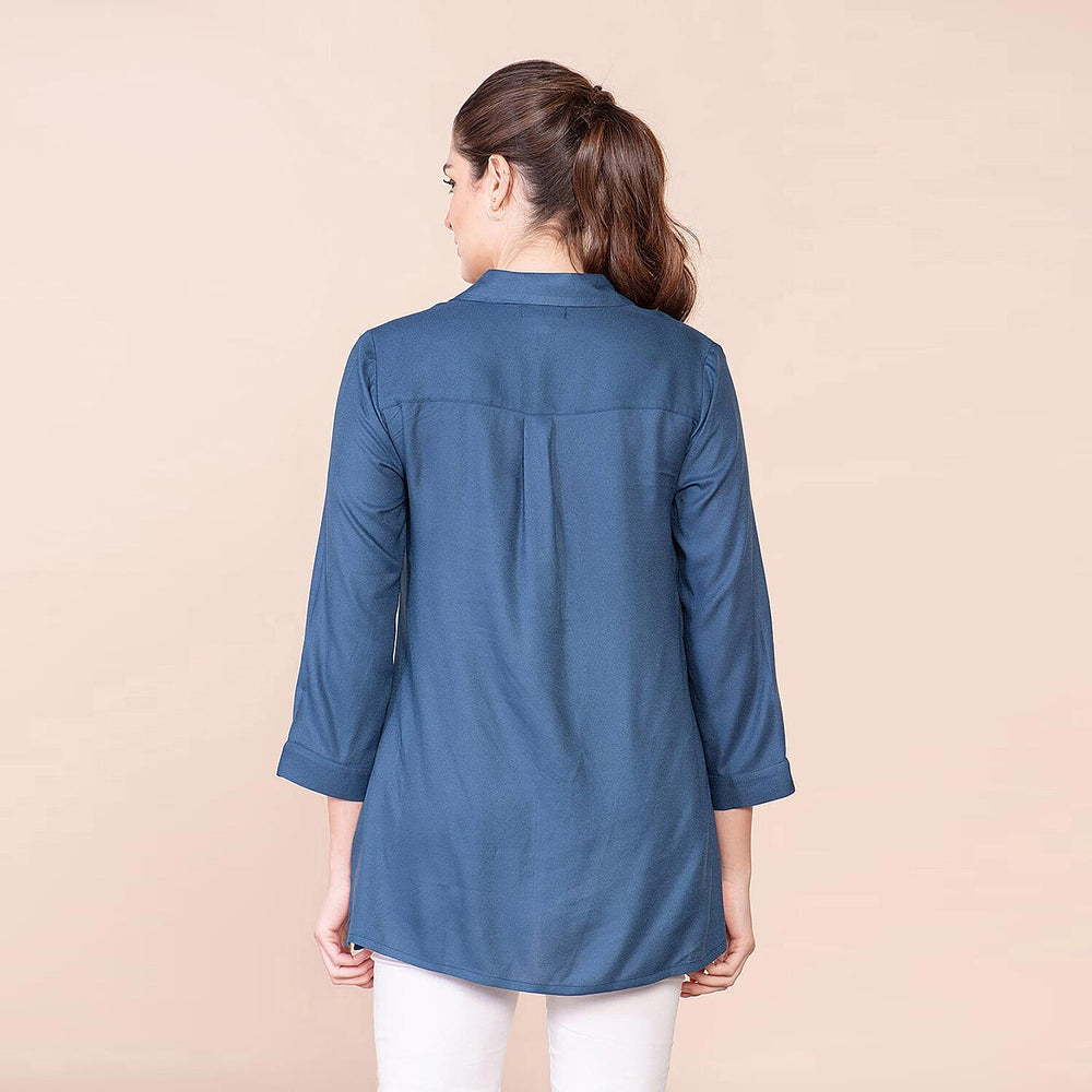TAMSY 100% Viscose Top (Size 16) - Teal