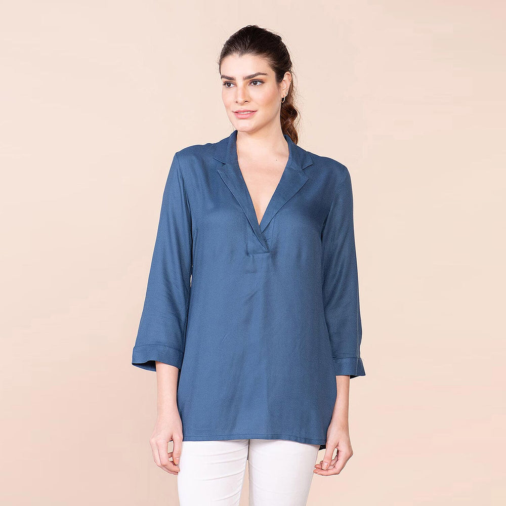 TAMSY 100% Viscose Top (Size 16) - Teal