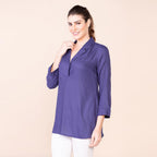 TAMSY 100% Viscose Top (Size 26) - Navy Blue