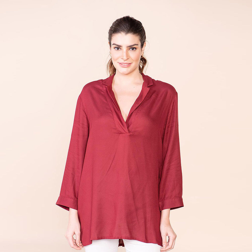 TAMSY 100% Viscose Top (Size 26) - Maroon