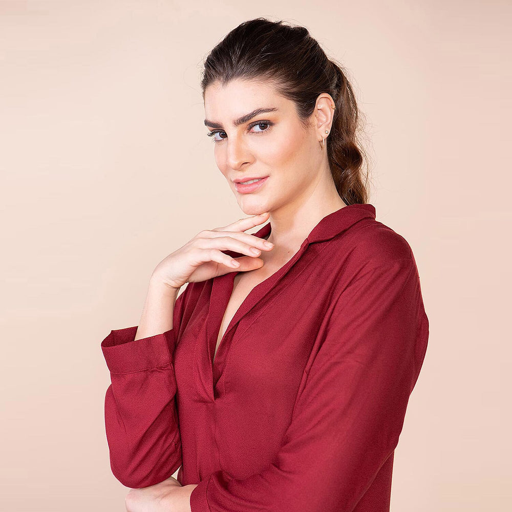 TAMSY 100% Viscose Top (Size 26) - Maroon