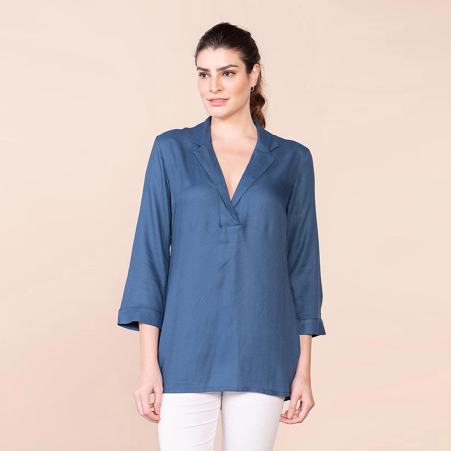 TAMSY 100% Viscose Top (Size 18) - Teal