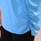 TAMSY V-Neck Knitted Drape Top (Size 10-18) - Blue