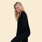 TAMSY Casual Long Sleeves Top (Size 10) - Black