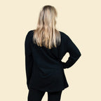 TAMSY Casual Long Sleeves Top (Size 16) - Black