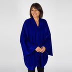 TAMSY - Long Sleeves Open- Front Kimono (One Size Curve 182x88 cm) - Blue