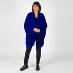 TAMSY - Long Sleeves Open- Front Kimono (One Size Curve 182x88 cm) - Blue