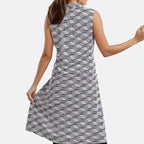 TAMSY 100% Viscose Diamond Pattern Long Length Sleeveless Top (Size-12) - Black & White