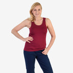 TAMSY Viscose Womens Sleeveless Tank Top (Size 24 to 26) - Burgundy