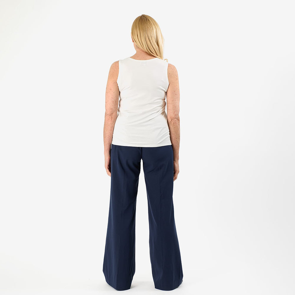 TAMSY Viscose Womens Sleeveless Tank Top (Size S) - Off White