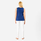 TAMSY Viscose Womens Sleeveless Tank Top (Size XL) - Blue