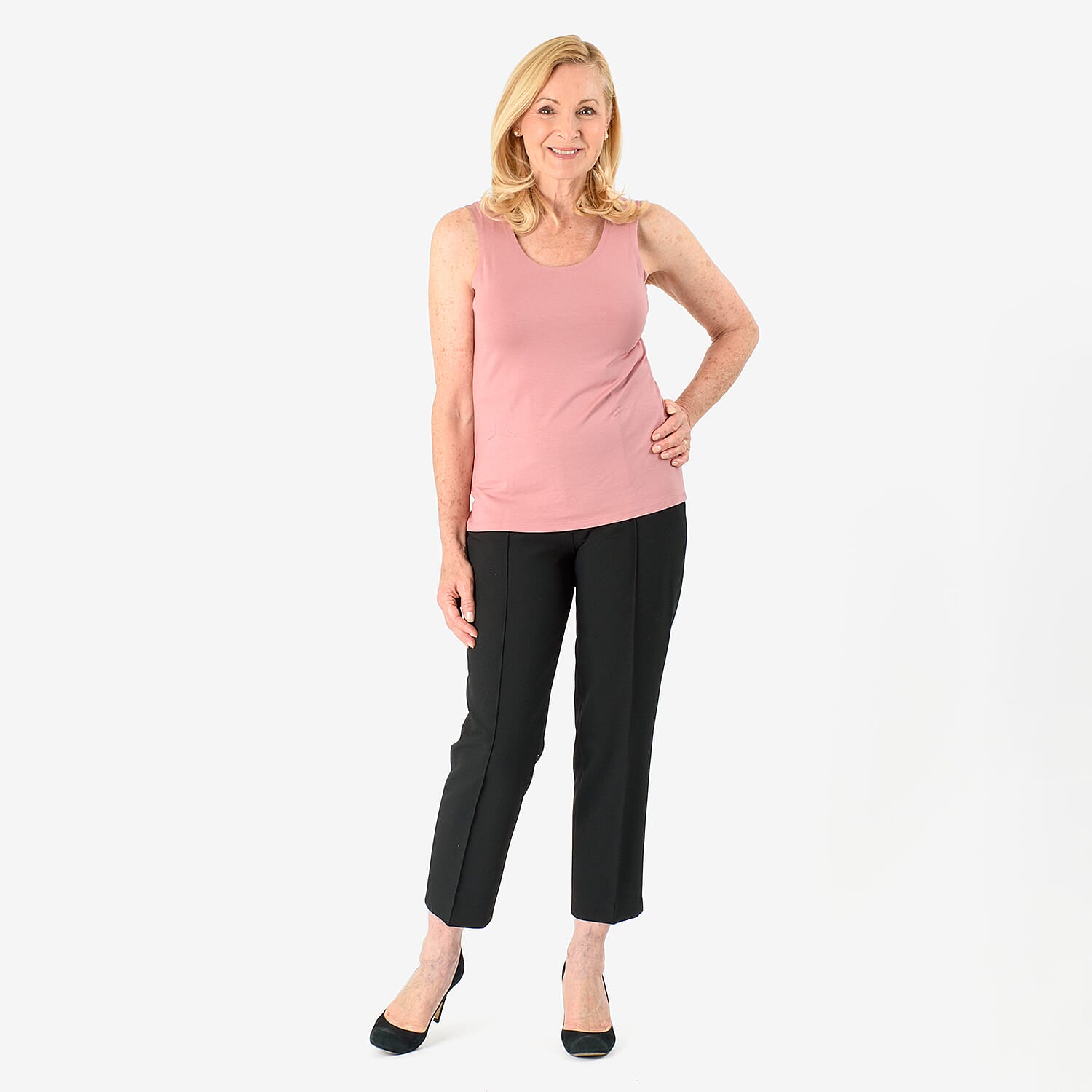 TAMSY Viscose Womens Sleeveless Tank Top (Size XXL) - Rose