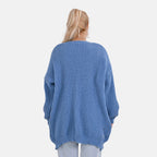 THE BIG SALE PRICE - - Maisi Ribbed Lightweight Cardigan (One Size 8 TO 22) - Blue