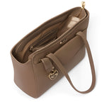 THE DESIGNER LAUNCH -- BEBE Signature Tote - Clutch Set with Heart Charm - Taupe