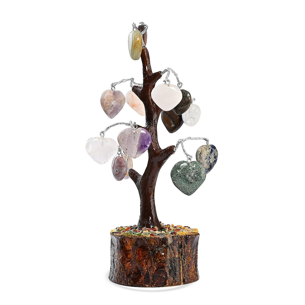 THE HANDMADE LUXURY - Bliss - Beyond Set of 3 Tiger Eye Gemstone Gifting Set - 20cm Heart Tree, Soya Wax Candle - 8mm Bracelet - Brown