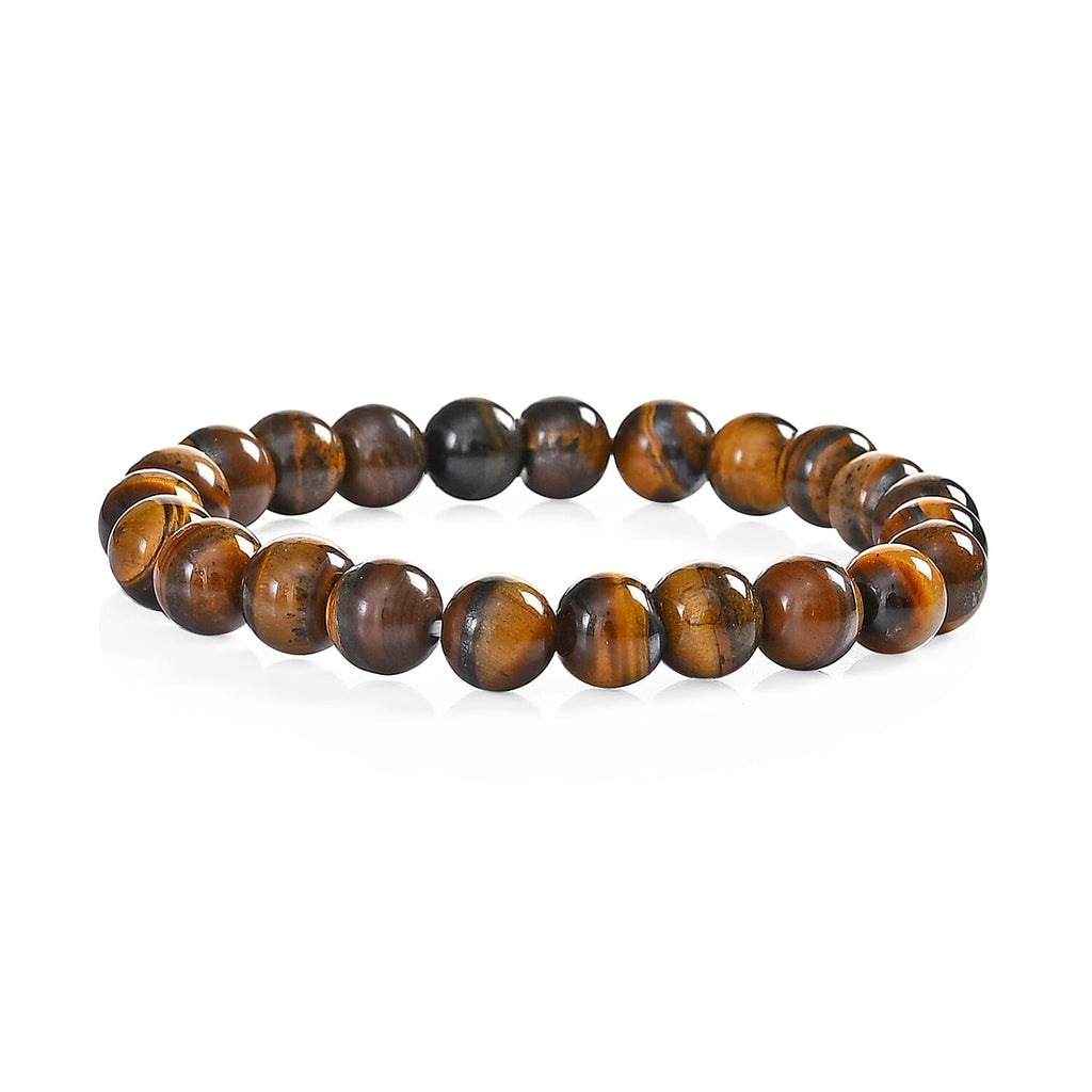 THE HANDMADE LUXURY - Bliss - Beyond Set of 3 Tiger Eye Gemstone Gifting Set - 20cm Heart Tree, Soya Wax Candle - 8mm Bracelet - Brown