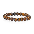 THE HANDMADE LUXURY - Bliss - Beyond Set of 3 Tiger Eye Gemstone Gifting Set - 20cm Heart Tree, Soya Wax Candle - 8mm Bracelet - Brown