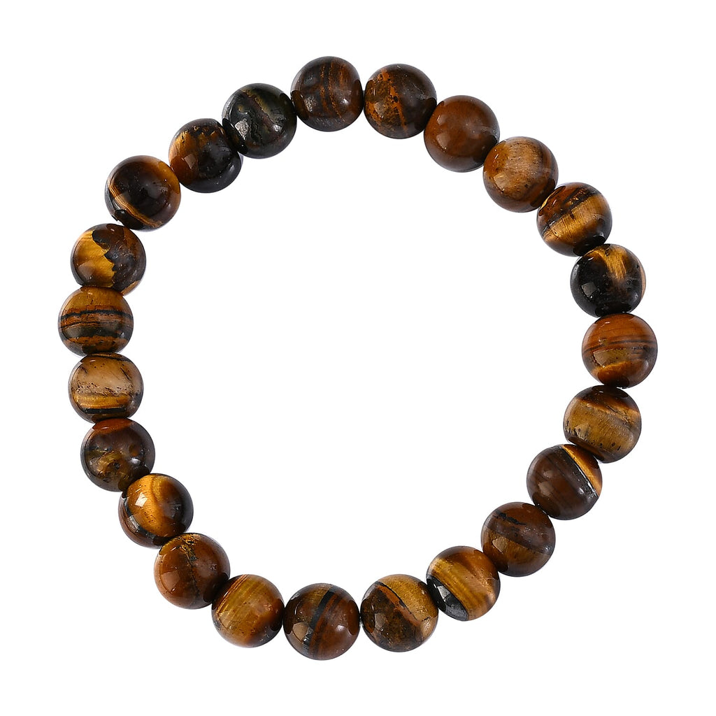 THE HANDMADE LUXURY - Bliss - Beyond Set of 3 Tiger Eye Gemstone Gifting Set - 20cm Heart Tree, Soya Wax Candle - 8mm Bracelet - Brown