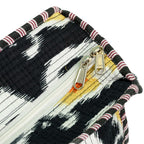 THE HANDMADE LUXURY - Designer Inspired 100% Pure Cotton 4 Piece Designer Patterns Zipper Tote Bag with Pouches - Black