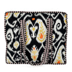 THE HANDMADE LUXURY - Designer Inspired 100% Pure Cotton 4 Piece Designer Patterns Zipper Tote Bag with Pouches - Black