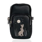 THE ONE TIME OFFER - Embroided Phone Crossbody Bag With Adjustable Strap - Black