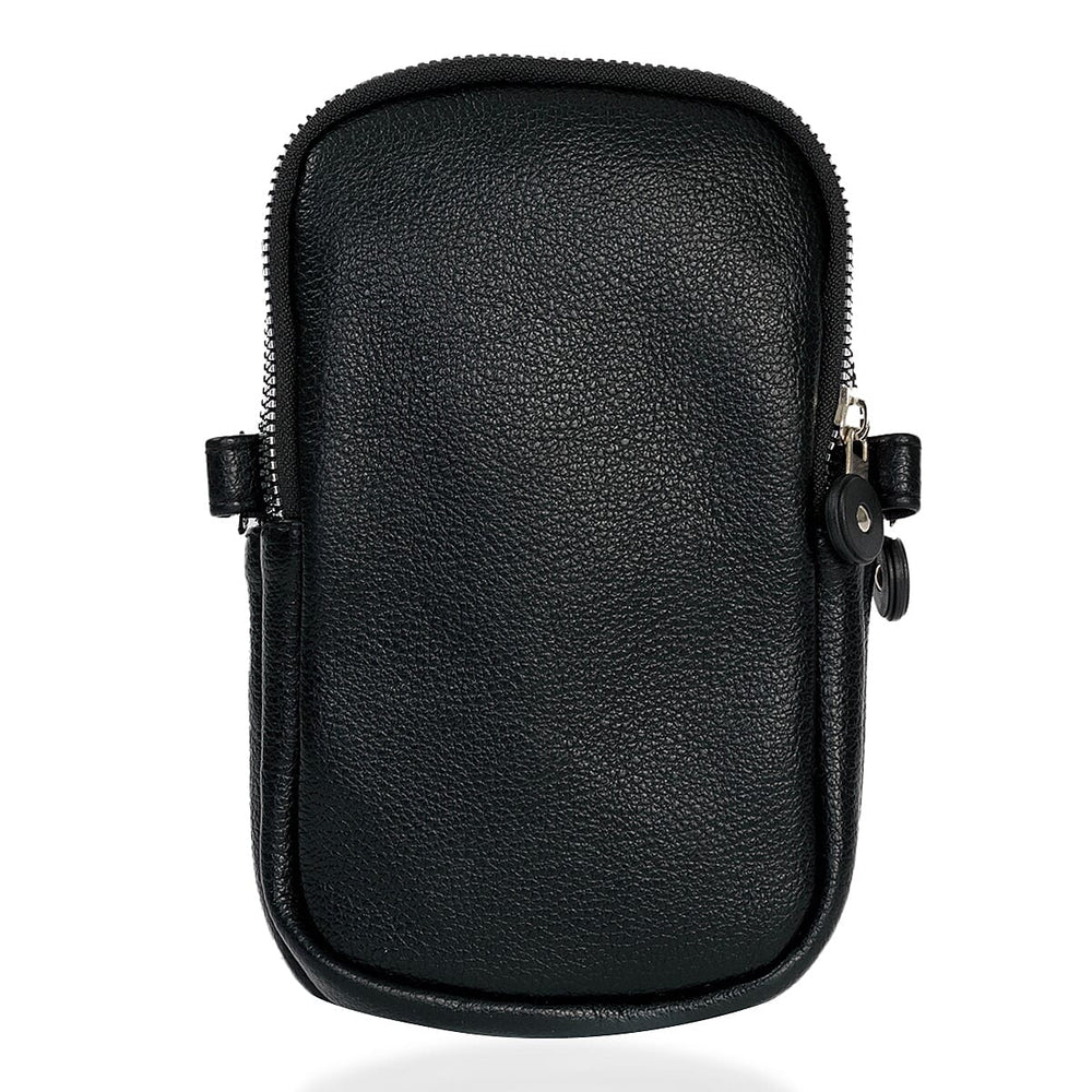THE ONE TIME OFFER - Embroided Phone Crossbody Bag With Adjustable Strap - Black