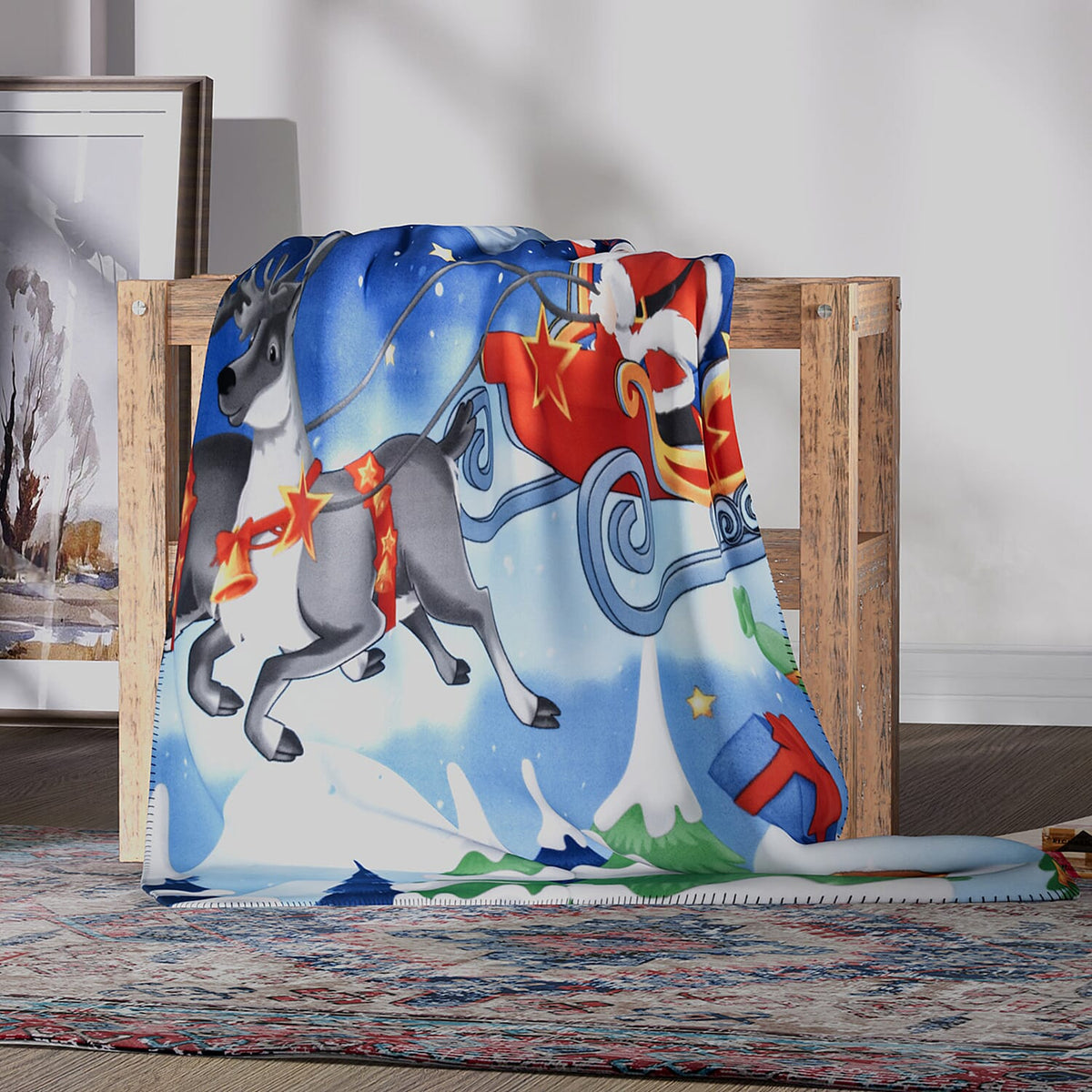 Christmas Super Soft Reindeer Pattern Blanket (Size 165X130 cm) - Reindeer