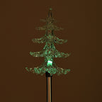 Set of 4 Solar Tree Pattern Garden Stake Green LED Light