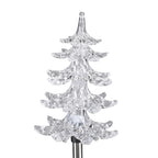 Set of 4 Solar Tree Pattern Garden Stake Green LED Light