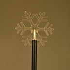 Set of 5 Solar Christmas Snowflake Pattern Garden Stake Green LED Light
