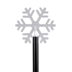 Set of 5 Solar Christmas Snowflake Pattern Garden Stake Green LED Light
