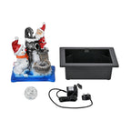 Santa Claus & Snowman Indoor Water Fountain with Multicolour LED Lights (USB Powered) - White, Blue & Red