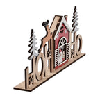 Plywood Table Decor Christmas House with 2 LED Lights (2xAAA Batteries Not Inc.)