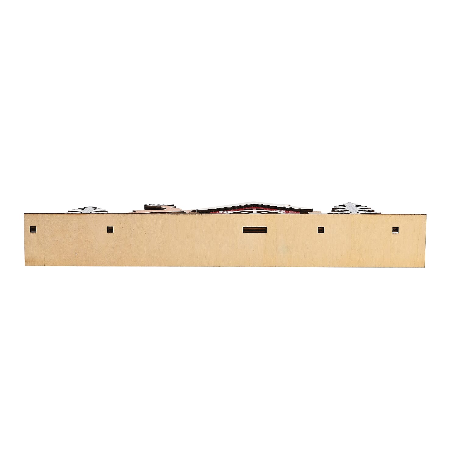 Plywood Table Decor Christmas House with 2 LED Lights (2xAAA Batteries Not Inc.)