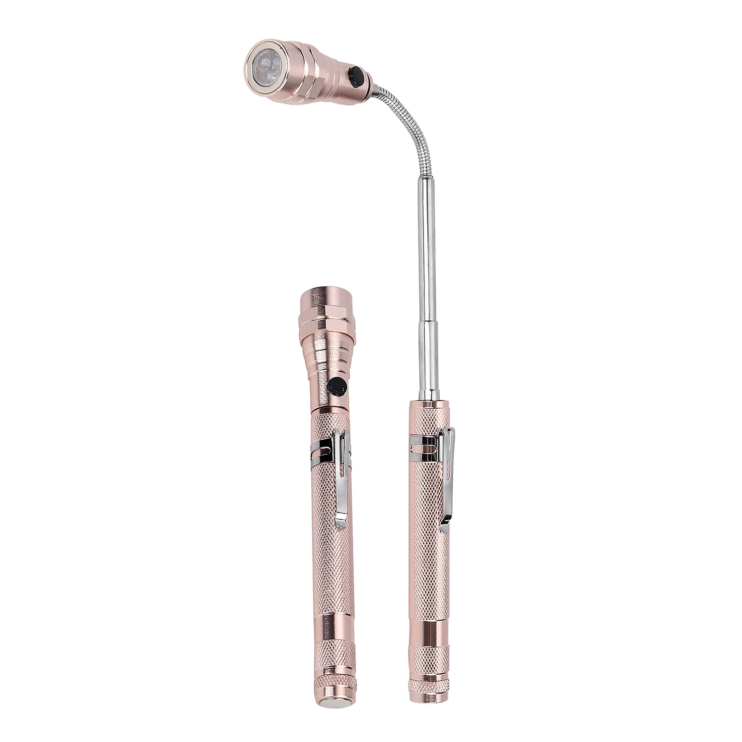 Set of 2 LED Flexible Magnetic Flashlight - Rose Gold