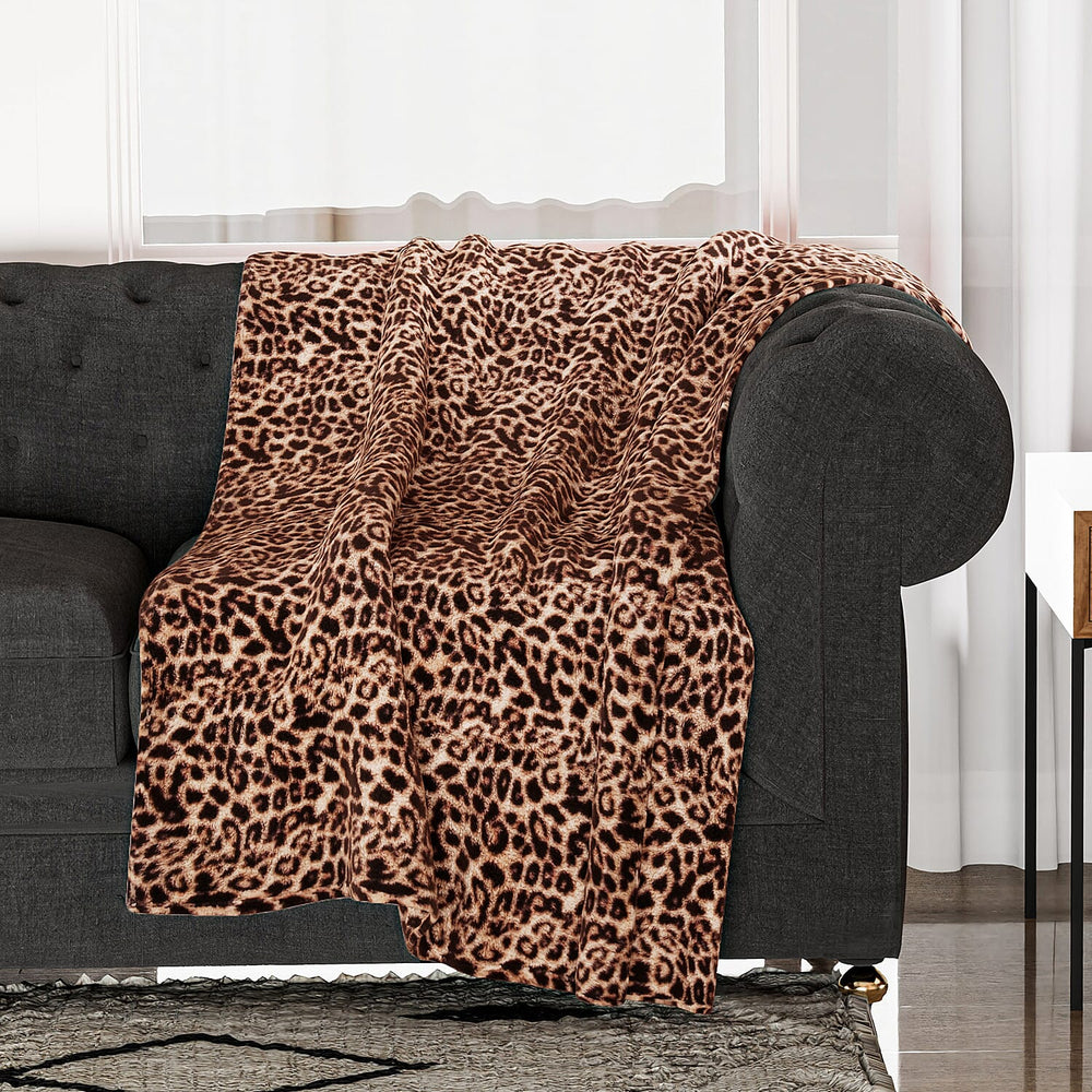WINTER MEGA OFFER- Leopard Pattern Ultra Soft Blanket (Size 200x150 cm) - Brown