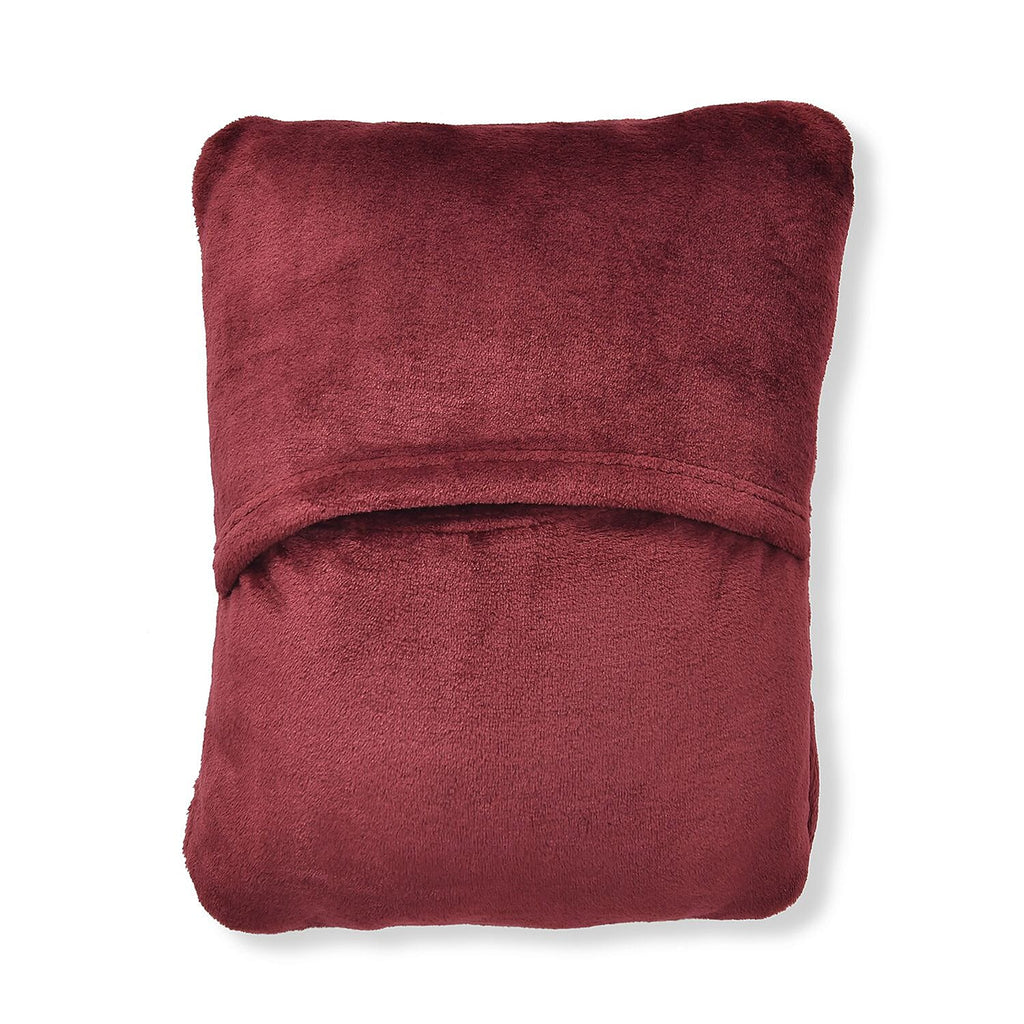 Super Cosy 2-in-1 Blanket Poncho-Pillow (Size 152x101 cm) - Burgundy