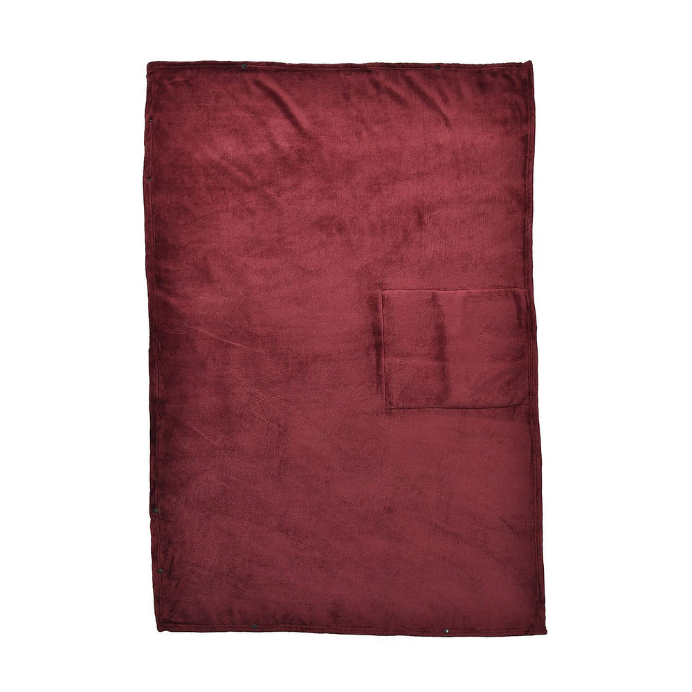 Super Cosy 2-in-1 Blanket Poncho-Pillow (Size 152x101 cm) - Burgundy