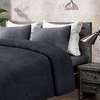 Luxury Edition - 3 Piece Set Teddy Fleece Duvet Cover & 2 Pillowcases - Grey Double