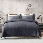 Luxury Edition - 3 Piece Set Teddy Fleece Duvet Cover & 2 Pillowcases - Grey Double